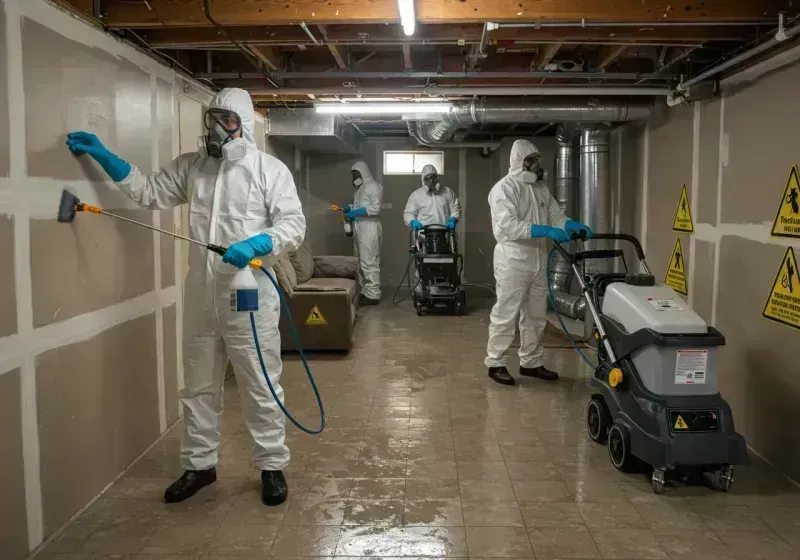 Basement Moisture Removal and Structural Drying process in Guernsey, WY